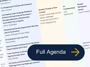 AI Showcase ad with button to view full agenda